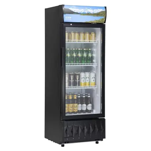 Produktbild: VEVOR Getränkekühlschrank Flaschenkühlschrank Schwarz 195 L, Getränkekühlschrank mit 3 Verstellbaren Einlegeböden, Gastro Getränkekühler 7-Stufige Knopfsteuerung, LED Kommerzieller Kühlschrank