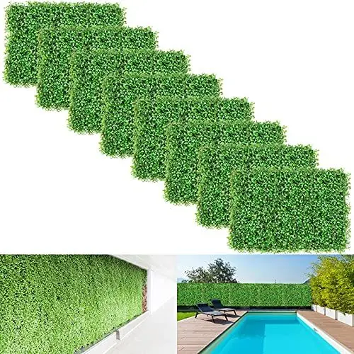 Produktbild: VEVOR Künstliche Pflanzenwand 8 Stk. 24 x 16 Zoll, Sichtschutz Hecke Künstlich Grün, Künstliche Buchsbaumplatte PE, Sichtschutz Kunstpflanzen 60 x 40 cm, Sichtschutzhecke Wanddekoration Pflanzenwan