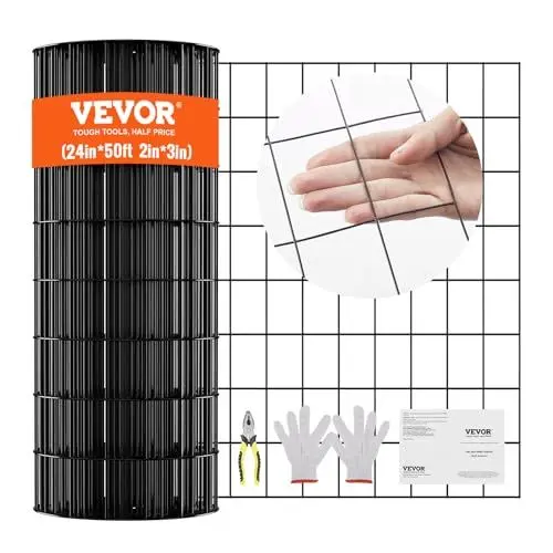 Produktbild: VEVOR Maschendraht 0,6 x 15 m, Volierendraht 50,8x76,2mm Maschenweite 1,52mm Drahtstärke verzinkt Maschendrahtzaunrolle, vinylbeschichtetes Metalldrahtgeflecht für Hühnerstallbarrieren