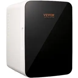 Produktbild: VEVOR Mini Kühlschrank 10 L / 12 Dosen, 2 in 1 Kleiner Kühlschrank Kühl- und Heizfunktion, Minibar Kühlschrank Getränkekühlschrank 9 V DC / 220 V AC Minikühlschrank für Büros und Schlafsäle, Schwarz