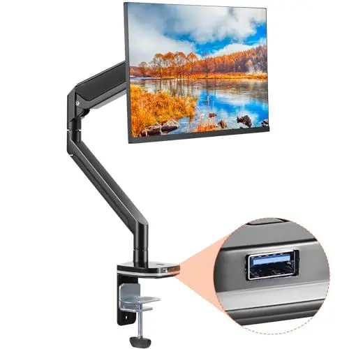 Produktbild: VEVOR Monitor-Halterung Einzelhalterung Passend für 330-889 mm Kompatible Monitorgröße, Aluminiumlegierung 75 x 75 mm und 100 x 100 mm VESA-Muster, Höhenverstellbar, Drehbar, Kippbar Schwarz
