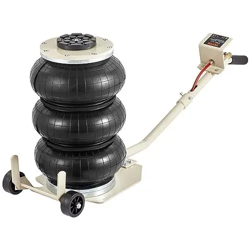 Produktbild: VEVOR Pneumatischer Wagenheber Air Jack 3 t, Weiß Dreifachbeutel-Luftheber 140-450 mm Hubhöhe Airbag Luftwagenheber mit langem Griff, 5 Minuten Hub Luftheber Wagenheber für SUV, LKW, Pkw usw.