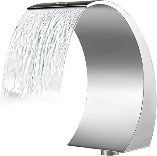 Produktbild: VEVOR Schwalldusche Pool 30 x 60 x 45 cm Schwallbrause, Grau Pool Wasserschwall, Edelstahl Schwimmbad Poolfontäne, Gartenteich Dekoration Brunnen, Konstanter Wasserfluss, Gebogenes Design