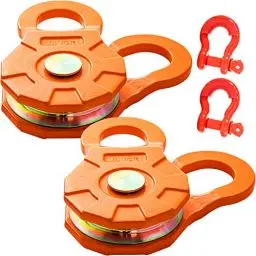 Produktbild: VEVOR Snatch Block, 11T/11,3 kg Arbeitslastbegrenzung, robuste Seilwinde Riemenscheibe für 14 mm synthetisches Seil oder weiche Bügel, Off-Road Recovery Zubehör für Traktor, LKW, ATV & UTV, 2 Packunge
