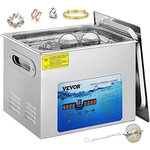 Produktbild: VEVOR Ultraschallreiniger 15 L Ultraschallgerät, 35,5 x 32,5 x 15 cm Ultraschallreinigungsgerät Ultrasonic Cleaner mit Zeitschaltuhr für Schmuck, Brillen, Leiterplatten, Zahnmedizinische Geräte