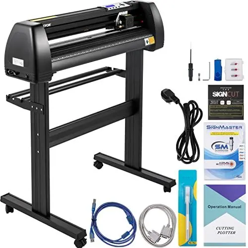 Produktbild: VEVOR Vinyl-Schneidemaschine Schneideplotter, 870 mm, LED-Plotter-Drucker, Präzise Manuelle Positionierung, Softwareunterstützung für MAC- und Windows-Systeme, Einstellbare Kraft & Geschwindigkeit