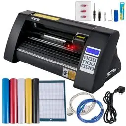 Produktbild: VEVOR Vinyl Schneideplotter 375 mm, Folienschneider Max. Schnittbreite 270 mm, Plottermaschine Signmaster-Software, Plotter Windowskompatibel, Folienplotter Halbautomatisch Schnittpräzision ±0,001 mm