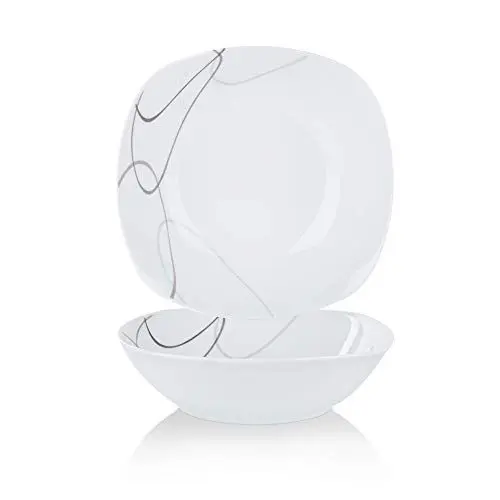 Produktbild: VEWEET 2-teiliges Porzellan Salatschalen-Set, 1050 ml (21,2 x 6 cm) – Ideal für Salat- und Suppenschalen, geeignet für Suppe, Salat, Reis, Müsli und mehr, perfekte Ergänzung zum Tafelservice 'NIKITA'