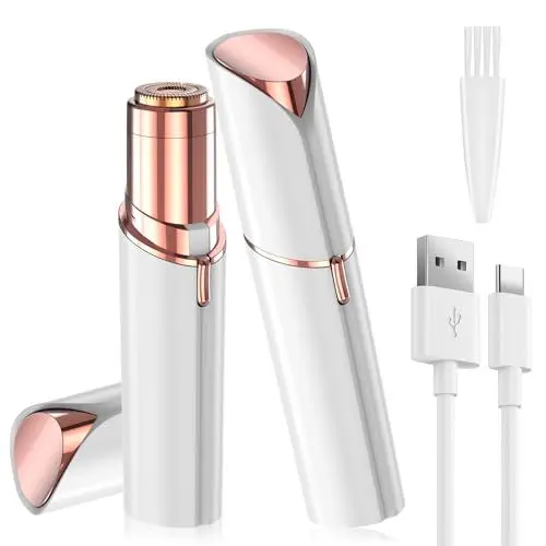 Produktbild: Vexloria Gesichtshaarentferner für Frauen, USB Elektrischer Haarentfernung Gesicht Damen mit LED-Licht, Schmerzfreie Gesichtsrasierer, Trimmer Damen für Körper Gesichtshaare Lippen Kinn