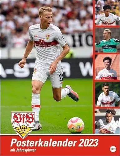 Produktbild: VfB Stuttgart Posterkalender 2023. Die Fußballstars im Kalender-Großformat. XXL Wandkalender mit den besten Spielerfotos des VfB Stuttgart. Perfekt für jeden Fußballfan!