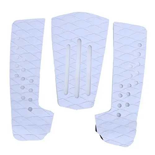 Produktbild: VGEBY 3 teilige Eva Surfboard Deck Traction Pads mit Geschlossener Blasenstruktur, Feuchtigkeitsbeständige Surfdeckmatte für Skimboard Longboard Zubehör(Weiß) Sportinggoods Surf Segelboot