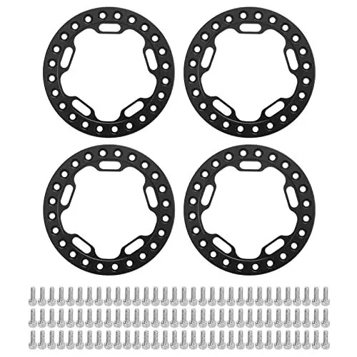 Produktbild: VGEBY 4 Stück Rad-Beadlock-Ring, 1,9-Zoll-Ersatzrad-Beadlock-Ringe für 1/10 RC-Autos(Schwarz) Auto Modelle