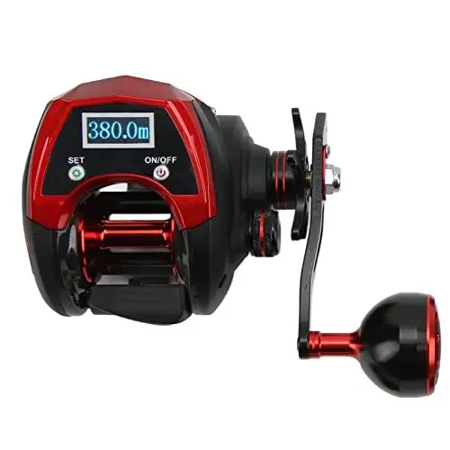 Produktbild: VGEBY Angelrolle, Baitcasting-Rolle mit LCD-Digitalanzeige, Maximaler Widerstand, 18 Kg, Elektrische Angelrolle mit Zählung(rechte Hand) Angelrollen Angeln Reparatur