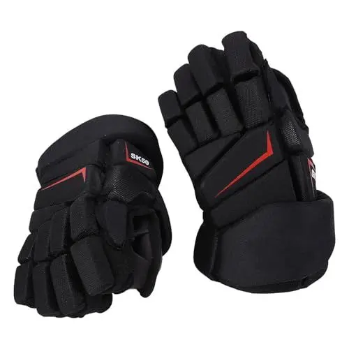 Produktbild: Eishockey-Handschuhe, 1 Paar Eishockey-Handschuhe, Hohe Atmungsaktivität, Hockey-Fingerschutzhandschuhe, Gut Sitzende Hockey-Handschuhe aus Nylongewebe, (25,4 cm / 10 Zoll)