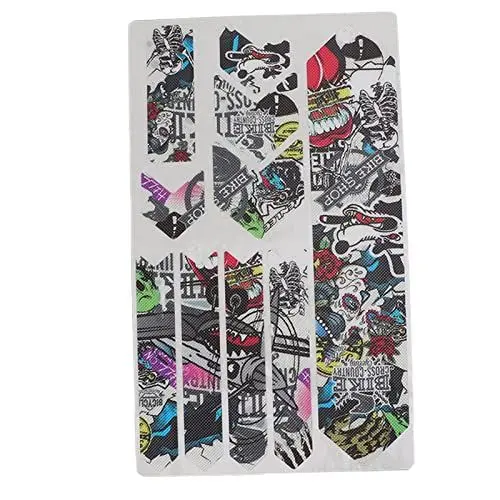 Produktbild: VGEBY Fahrradrahmenaufkleber, Radfahren Mountainbike Rahmen Schutzaufkleber 3D Fahrradrahmenschutzband Dekorative Folie für Mountainbikes(Graffiti-Rahmen) Fahrräder