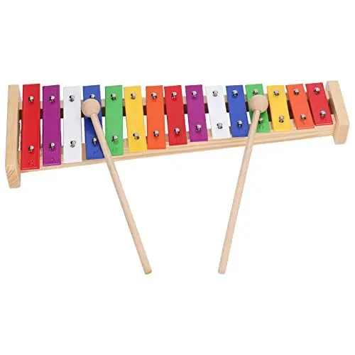 Produktbild: VGEBY Glockenspiel für Kinder,15 Key Notes Holz Xylophon Pädagogisches Glockenspiel Xylophon Instrument mit 2 Schlägel für Kinder