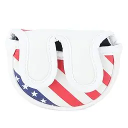Produktbild: VGEBY Golfball Mallet Putter Head Cover wasserdichte PU Golfball Mallet Headcover Center Putter Cover Protector mit Magnetverschluss(Kleiner Halbkreis)