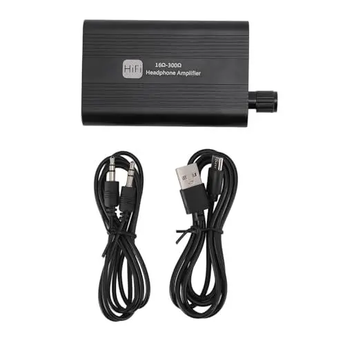 Produktbild: VGEBY Kopfhörerverstärker, Leichter Tragbarer Kopfhörerverstärker, 2-stufiger Verstärkungsschalter, HiFi-Kopfhörer-Stereo-Kopfhörerverstärker, 16 Bis 300 Ohm, 3,5 Mm AUX-Eingang,, VGEBYku75esgncr