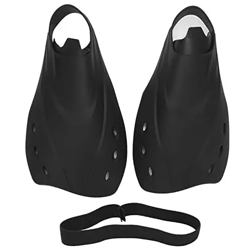 Produktbild: VGEBY Kurze Flossen, 2 Stück, Kurze Tauchflossen, Kurze, Glattere Kanten, Ablaufloch-Design, Mäßige Weichheit, Einstellbare TPR-Schwimmflossen Zum Tauchen Tauchen