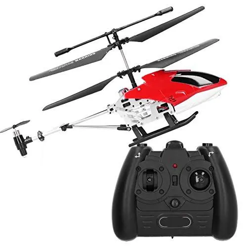Produktbild: VGEBY RC Hubschrauber, 2.4G 3-Kanal Fernbedienung Hubschrauber Höhe Halten Mini Flugzeug Kinder Fliegen Spielzeug(rot) Modellflugzeuge