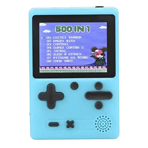 Produktbild: VGEBY Spielkonsole, Handheld-Spielkonsole, Wiederaufladbar, Tragbar, Lustig, 3-Zoll-Farbbildschirm, Mini-Retro-Spielkonsole für Kinder, Jungen, Mädchen(Blau) Elektronisches Spielzeug