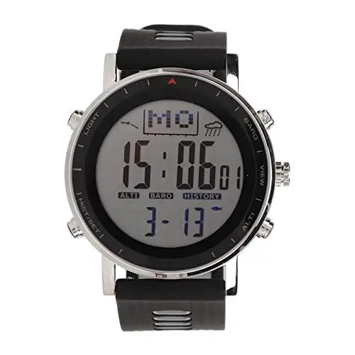 Produktbild: VGEBY Sportuhr, wasserdichte Angeluhr, Höhenmesser, Barometer, Thermometer, Multifunktionale Outdoor-Uhr, Uhren für Angeln, Bergsteigen, Wandern, Camping (Schwarzgrau)