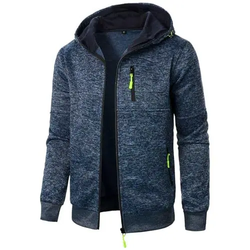 Produktbild: VgguDoe Arbeitsjacke Herren,Sweatjacke mit Reißverschluss und Kordelzug,Casual Winter Cardigan Herren,Retro Herrenjacke Übergangsjacke,Herbstjacke für Männer 1-1-marine S