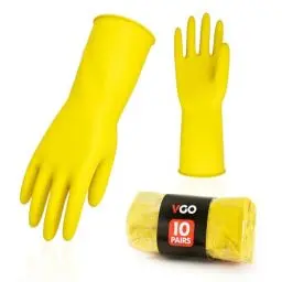 Produktbild: Vgo... 10 Paare Wiederverwendbare Handschuhe für Küchenarbeit, Haushaltsreinigung und Geschirrspülung, Langarm,Multifunktional (HH4601)
