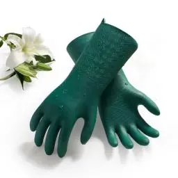 Produktbild: Vgo... 1 Paar Innovative gefütterte Geschirrspülhandschuhe Lange Ärmel Handschuhe für Küchen-, Badezimmerreinigung, Gartenarbeit, Haustierpflege, Malerei (TP1117)