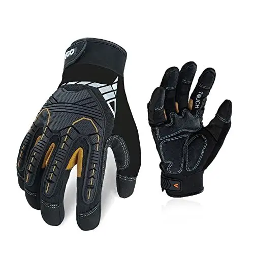 Produktbild: Vgo... 1 Paar hohe Mechnische Arbeitshandschuhe, für große Belastungsarbeit, Vibration-Schutz-Handschuhe, Heavy Duty (SL8849)
