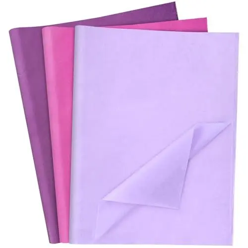 Produktbild: VGOODALL 60 Blatt Lila Seidenpapier, 50 x 35 cm Seidenpapier Bulk Verpackungsmaterial für Geschenktüten Geschenkpapier Füller Blumen