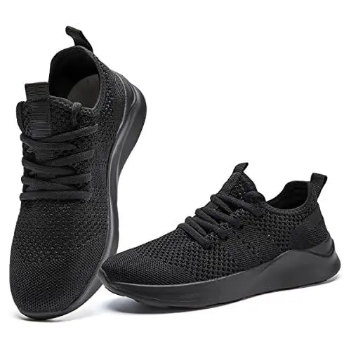 Produktbild: VGPSFN Damen Sportschuhe Bequeme Slip On Sneaker Laufschuhe Walkingschuhe Damen Wanderschuhe Freizeitschuhe Tennisschuhe Outdoor Turnschuhe Leichte Atmungsaktive rutschfeste Schwarz EU 40