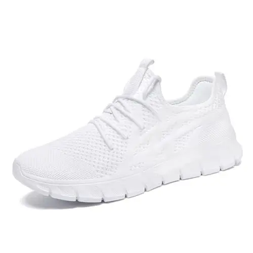 Produktbild: VGPSFN Laufschuhe Damen Sneaker Schuhe Sportschuhe Turnschuhe Straßenlaufschuhe Walkingschuhe Komfortabel Mesh Atmungsaktives Schuhe Weiß 38