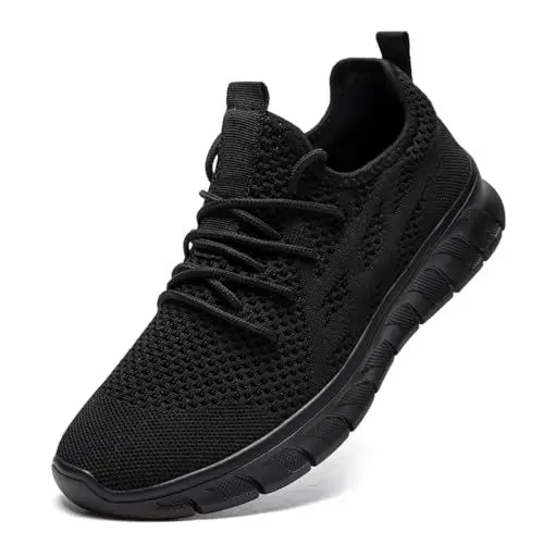 Produktbild: VGPSFN Laufschuhe Herren Sportschuhe Turnschuhe Freizeitschuhe Sneakers Schuhes Tennisschuhe Bequeme Fitness Trainingschuhe Leichtgewichts Walking Schuhe Schwarz EU 41
