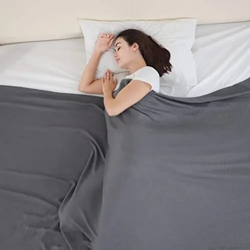Produktbild: VHOME Sommerdecke - Bambus Decke für Erwachsene Kinder, Leichte Atmungsaktive Kühldecken kann Körper kühl halten für Bett Sofa und überall DunkelGrau 150x200cm