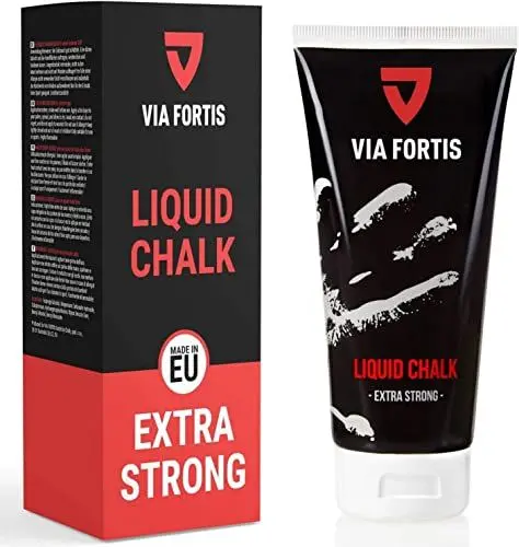 Produktbild: VIA FORTIS Liquid Chalk – Flüssigkreide für maximalen Grip beim Sport – Schnell trocknend, extrem ergiebig und lang haltend – Für Calisthenics, Bouldern, Klettern, Pole UVM.