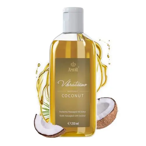 Produktbild: Vibratissimo Coconut 250 ml Massageöl - Natürliche Entspannung mit Kokosduft - Hautpflege, Wellness, Exotischer Duft