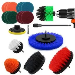 Produktbild: VIBRATITE Bürstenaufsatz Bohrmaschine Set, 20 Stück Bürstenaufsatz Akkuschrauber Bürste Reinigungsbürste Felgenbürste Scrubber Reinigung Kit, Power Scrubber für Bad, Felgen & Polster, Mehrfarbig