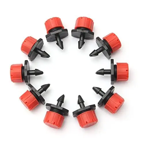 Produktbild: VICASKY 100 Stück Einstellbare Micro Bewässerungsdüsen für Schläuche mit Löchern für Sprinkler und Tropfenform Leicht zu Reinigen Verstellen für Gartenbewässerung