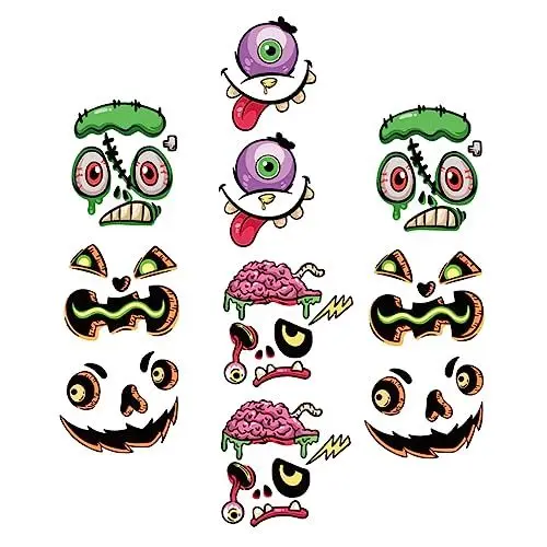 Produktbild: VICASKY 10er-Pack Halloween-kürbis-Thema-Aufkleber Fensteraufkleber Für Die Dekoration Lustige Abreiß-wandaufkleber