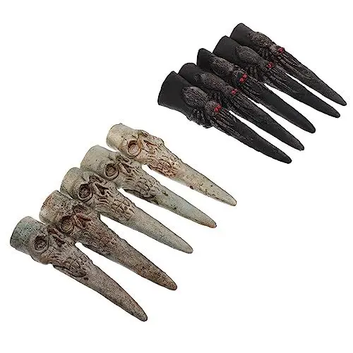 Produktbild: VICASKY 10st Hexennagel-Set Halloween-kostümzubehör Hexen-Cosplay-zubehör Halloween-Cosplay-Finger Gefälschte Fingernägel Falsche Fingernägel Zombie-fingernägel Hexenfinger Plastik