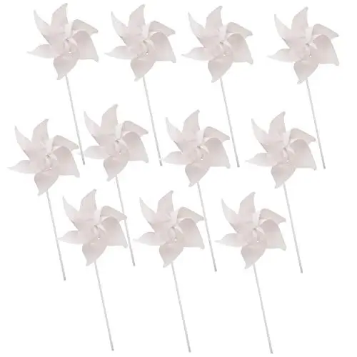 Produktbild: VICASKY 10st Windmühle DIY Windräder Basteln Leeres DIY-windrad Malset Für Kinder Windspiel Spielzeug Kinder Zeichnen Party-windrad-dekor Windspiele Selber Machen Lernspielzeug Papier Weiß
