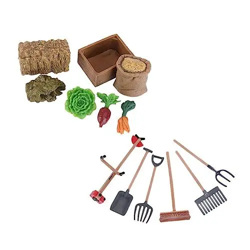 Produktbild: VICASKY 13 Teiliges Set Gartenwerkzeug Ornament Bauernhof Werkzeug Modellsimulation Verzierungswerkzeuge Modell Sandtisch Landschaftsdekoration Mikro Landschafts Requisite Mini