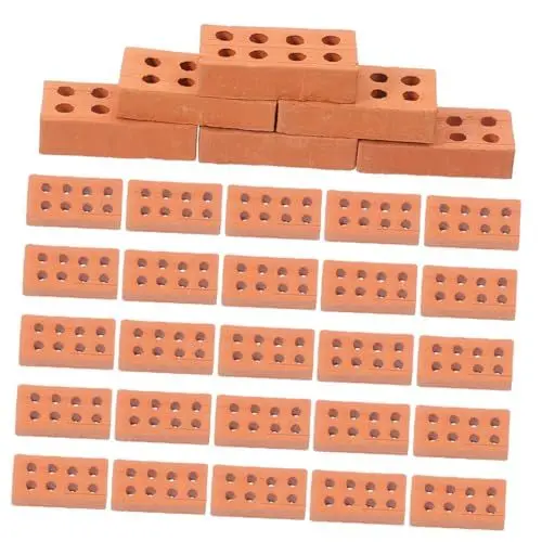 Produktbild: VICASKY 150 Stück Ziegelmodell Mini Ziegelstein DIY-Modellbau Bausteinset für Puppenhaus Realistische Spielzeugziegelsteine Mini-Steine Ziegel Ton Brown
