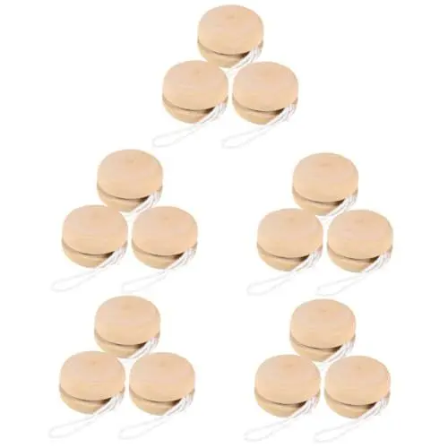 Produktbild: VICASKY 15 STK Jo-jo Kugeln Zum Selber Malen DIY-Graffiti-Spielzeug Zeichenspielzeug Aus Holz Yo-yo-bälle Selber Machen Kognitive Spielsachen Handbemaltes Spielzeug DIY Spielzeug Hölzern