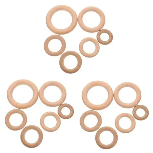 Produktbild: VICASKY 18 Stk Molarer Holzkreis holzspielzeug babyparty babygeschenke zubehör -Holzring Zubehör für Beißringe aus Holz für Babys Buche
