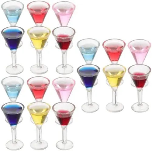 Produktbild: VICASKY 18 STK falsches Cocktailglas Mikrospielzeug lila Blumentopf Spielzeug für Kinder kinderspielzeug Modelle Spielzeuge Miniaturspielzeug Puppenzubehör klein Champagnerglas Mini-Tasse