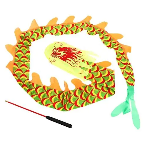 Produktbild: VICASKY 1 Satz Drachenband Drachen tanzendes Band lustiges Tanzband 3D-Drache 3D Gedruckter Drache Festival lustiges Spielzeug hüpfball Festivals Tanzband interessantes Tanzband Polyester