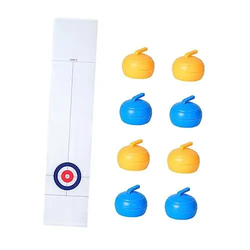 Produktbild: VICASKY 1 Satz EIS Stocks Chießen Auf Dem Tisch Curling-brettspiel Curling-familienspiele Freizeitsport Spielzeug Mini-Curling-Spiel Lernspielzeug Für Kinder Tischspiele Für Plastik Weiß