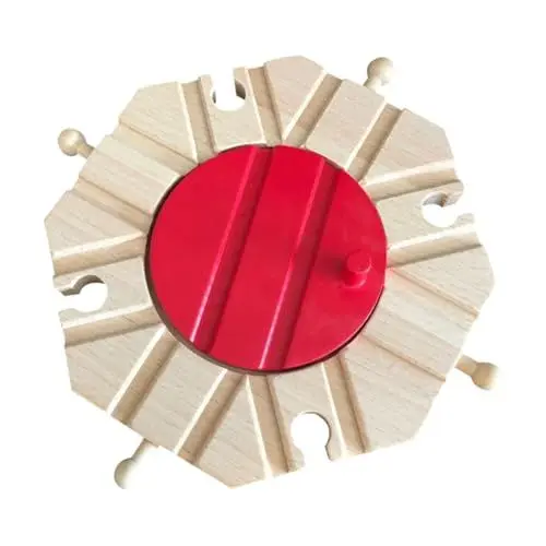 Produktbild: VICASKY 1 Satz Hölzerne Eisenbahnteile Eisenbahnschienenkomponenten DIY Zusammengebautes Eisenbahnschienenset Blockspielzeug Für Kinder